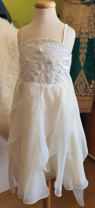 Rochita alba pentru fete eleganta varsta 6-7 ani Couche Tot