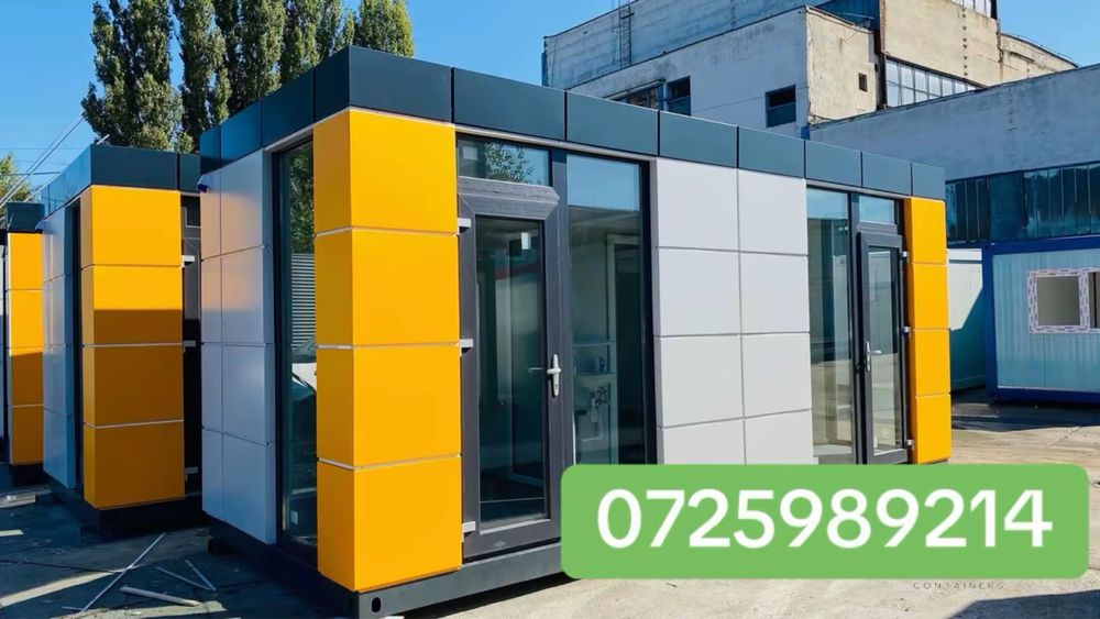 Container modular imbracat in alucbond birou pentru omv mol mall