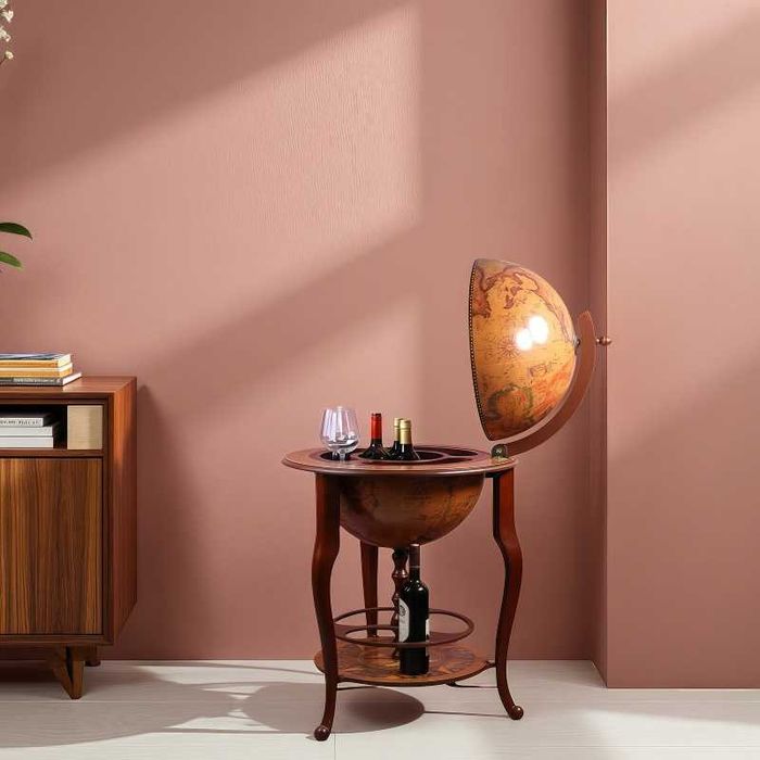 Нов - Голям Глобус Луксозен Мини Бар - Поставка за Бутилка  - Юбилей!