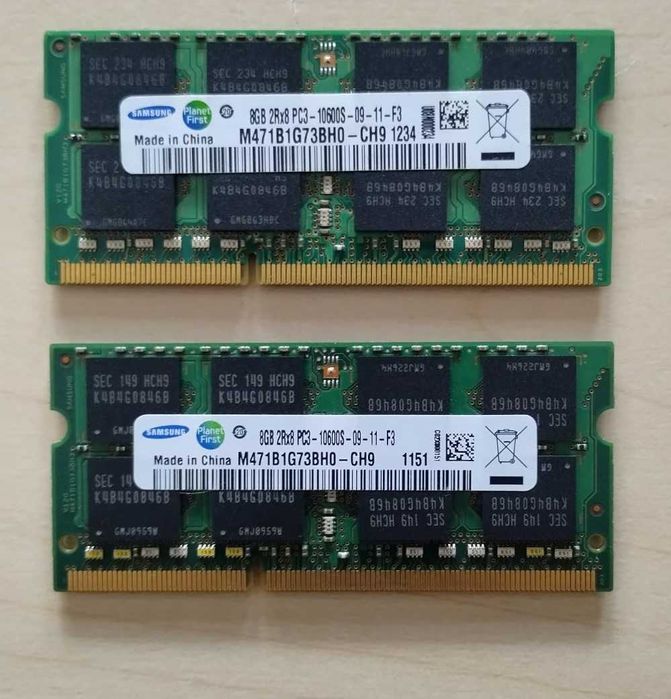 Memorii Samsung 2 X 8GB DDR3 1333MHz Laptop SODIMM