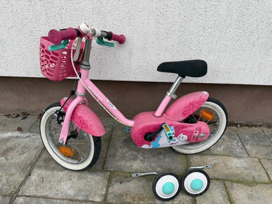 Vand bicicleta pentru copii 2 - 6 ani cu roti ajutatoare - roz fete