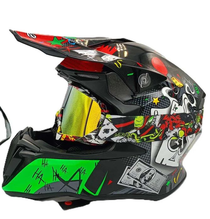 Каска мотокрос атв  с очила комплект