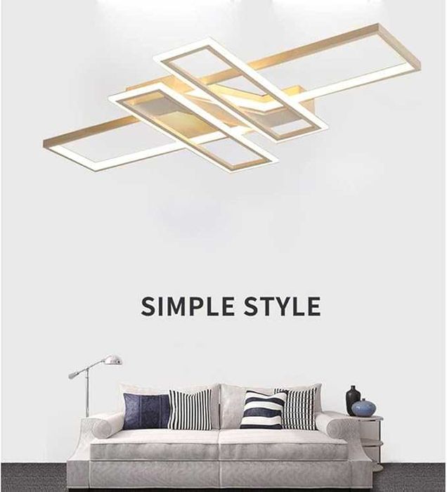 Модерен ЛЕД LED дизайнерски полилей, акрилен панел, дистанционно 214