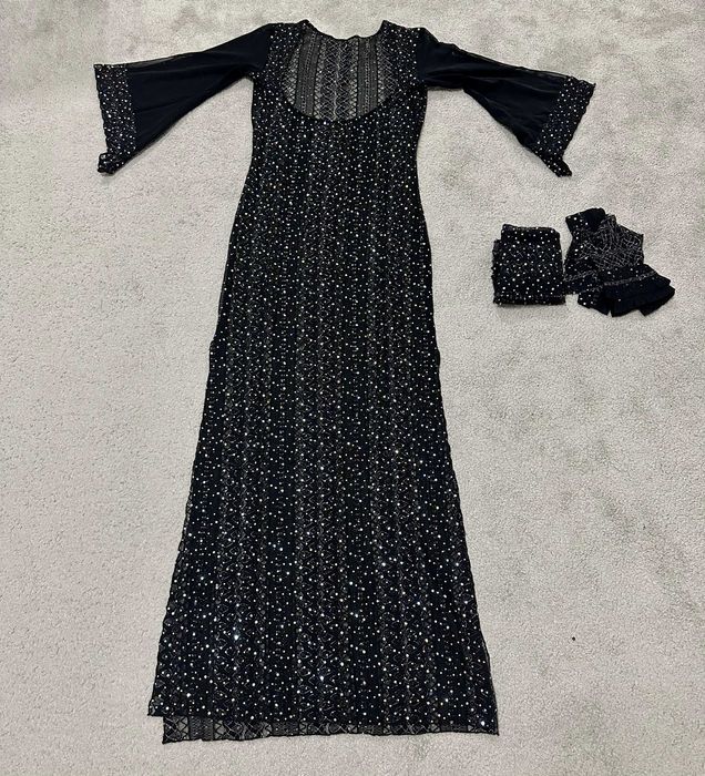 Фолклорен костюм за ориенталски танци - черна галабея