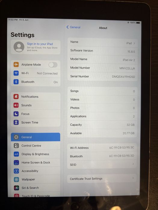 Ipad air 2 32 gb