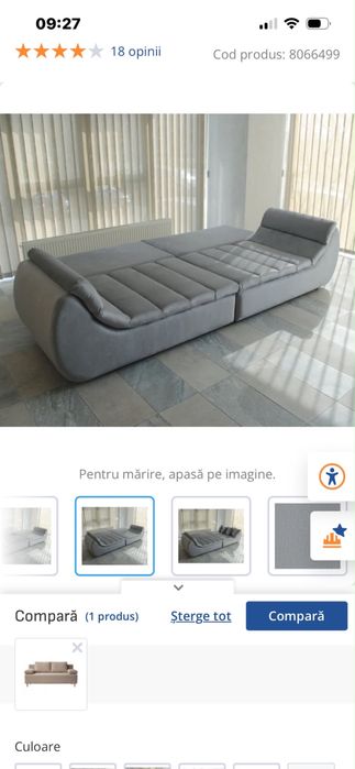 Canapea extensibila cu lada pentru depozitare