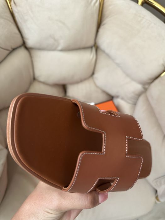 Papuci hermes oran piele naturala