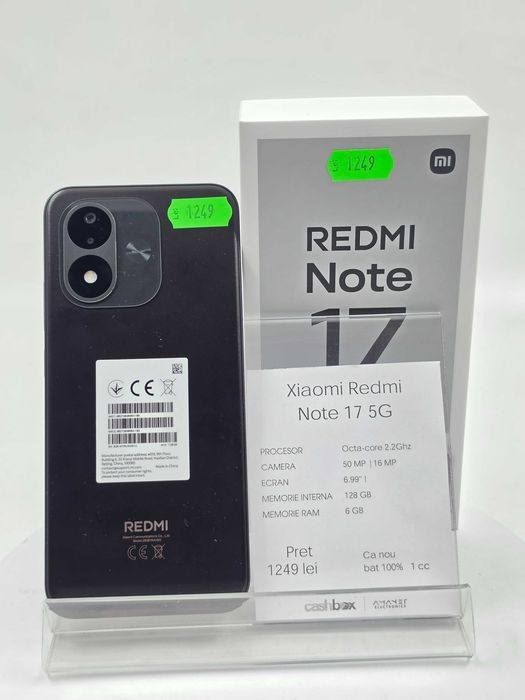 Xiaomi Redmi Note17 5G 128GB 6+6GB RAM BAT100% NOU Garantie 24 Luni