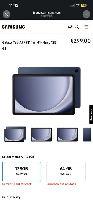 Galaxy Tab A9+ (11" Wi-Fi) 128 GB Ram 8GB