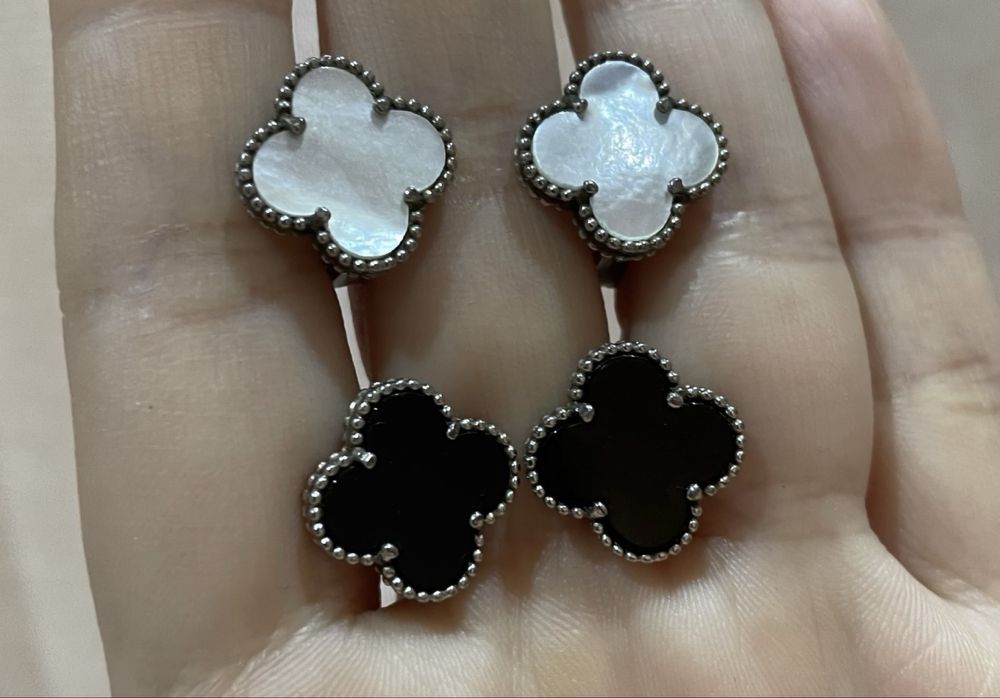 Серьги под Van Cleef серебро 925