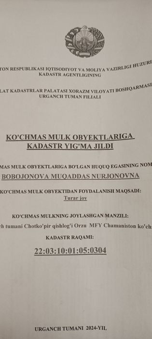 Turar joy sotiladi