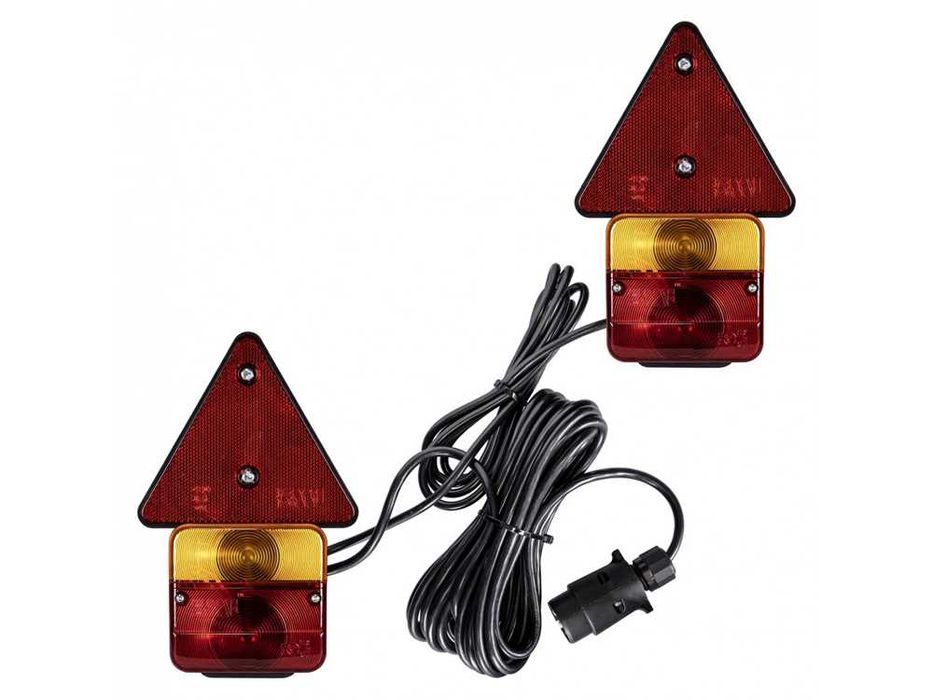 Set de lumini spate cu triunghi pentru remorcă, magnetice, 7.5m