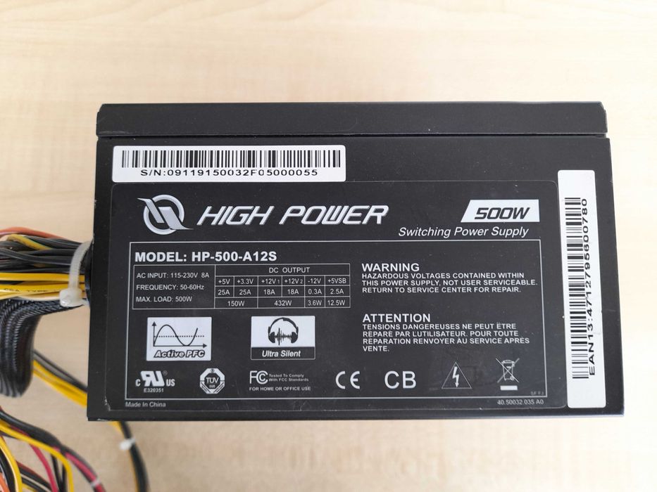 Sursa Sirtec - High Power HP-500-A12S 500W, 2 x PCI-Express, PFC Active  70 lei