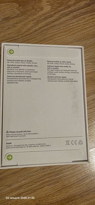 Vand Apple TV 4K SIGILAT Wi‑Fi + Ethernet, 128 GB, Negru/Argintiu