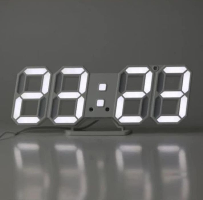 Ceasul digital cu termomentru,afisaj mare cu lumina LED alb rece,Nou