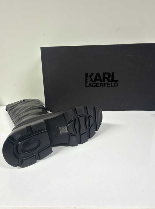 НОВИ Кожени ботуши KARL LAGERFELD Danton Riding Boot - Размер 39 (25 см стелка)