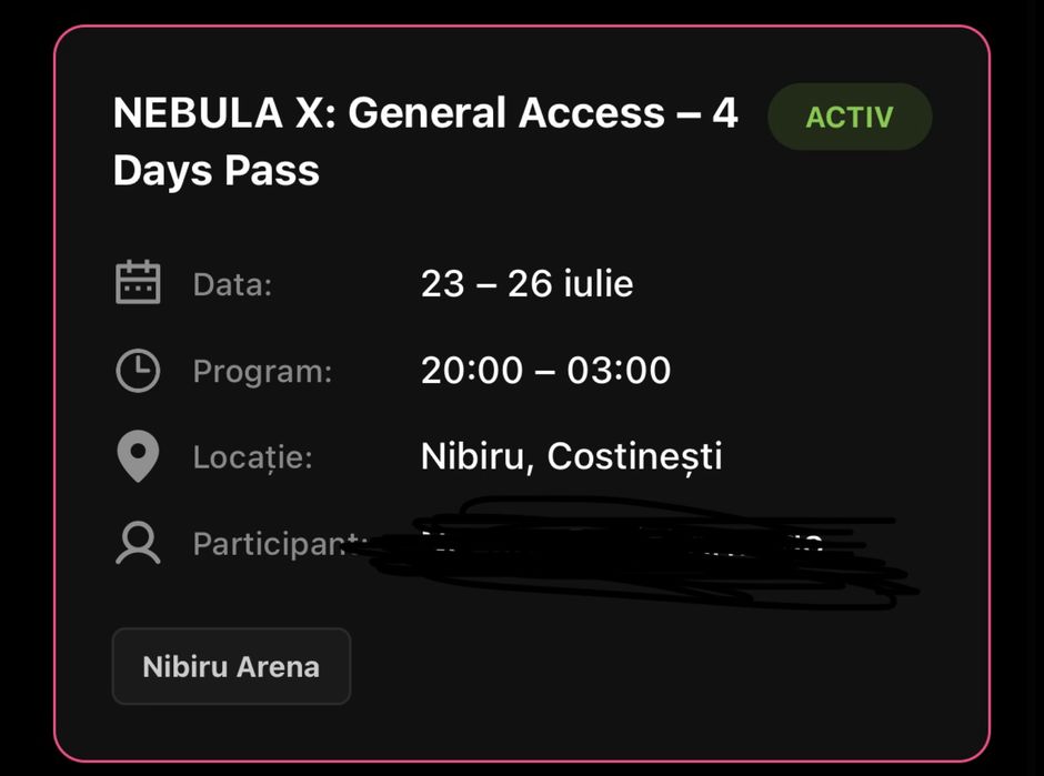 Vand bilet nebula X nibiru