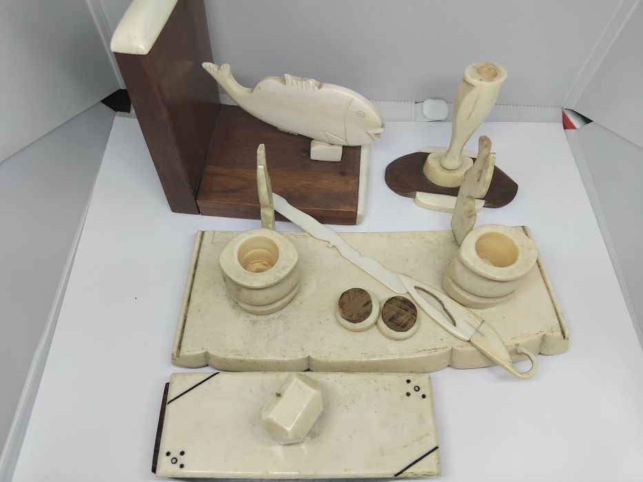 Vechi set birou ivory