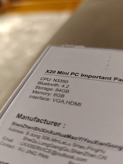 Minipc DualCore 2.4Ghz 6Gb ram Ssd Windows 10.1 usb 3.0