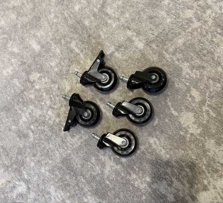 Set de 5 roti de silicon cu tija 10mm pentru scaun de gaming/birou