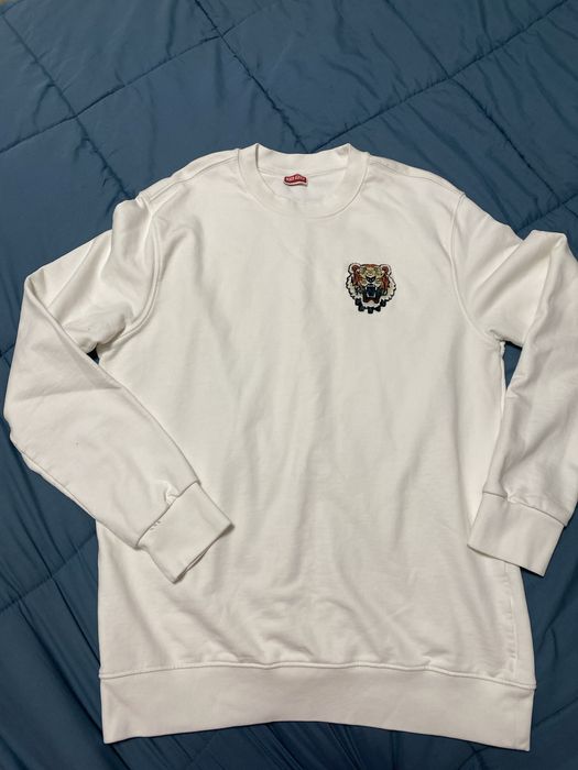 Нова,бяла,памучна блуза Кензо с тигрова глава