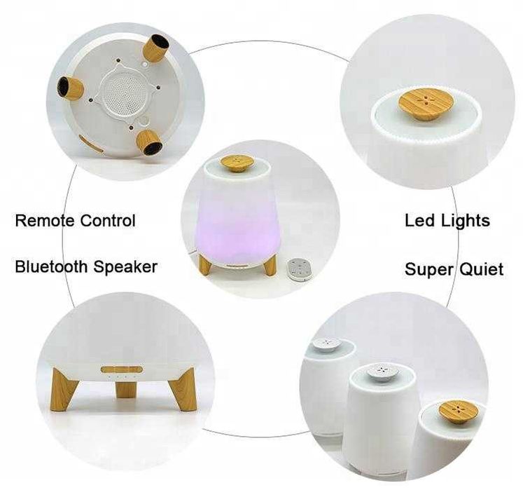 Арома дифузер STELS, 300 мл, Ултразвуков, 7 LED цвята, Bluetooth