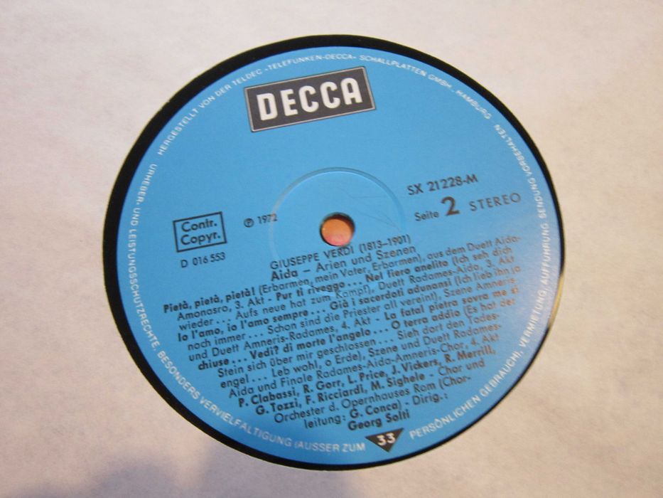 rar Verdi Aida M.Callas,L.Price,B.Nilsson vinil impecabile Germania'60