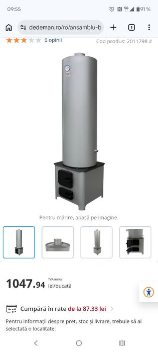 Boiler pe lemne 80l