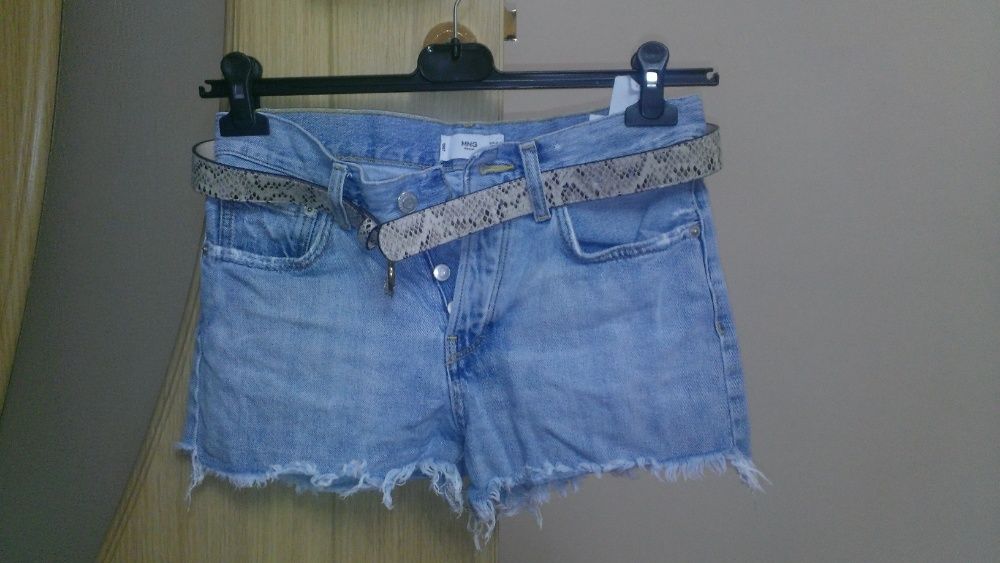 pantaloni dama scurti din blugi , mango