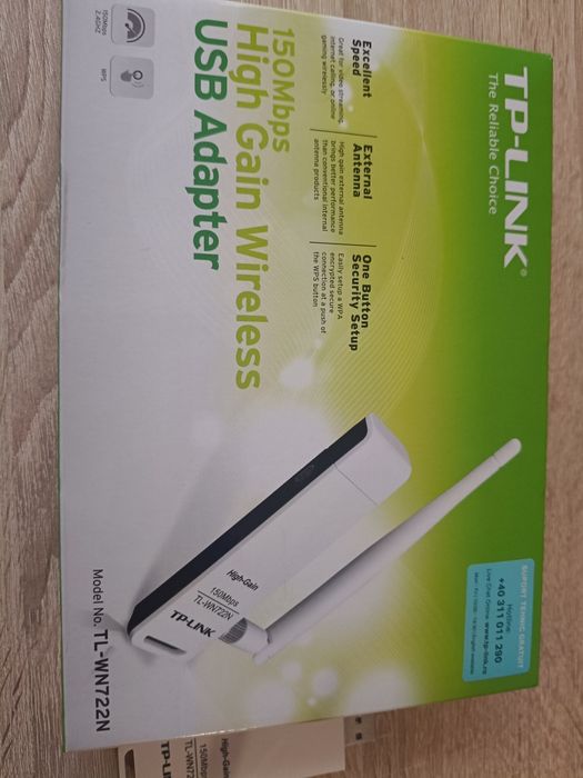 Безжичен адаптер TP-Link - TL-WN722N, бял