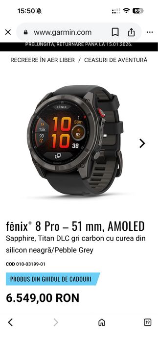 Garmin Fenix 8 Pro LTE 51 m- Amoled, titanium, sapphire - nou