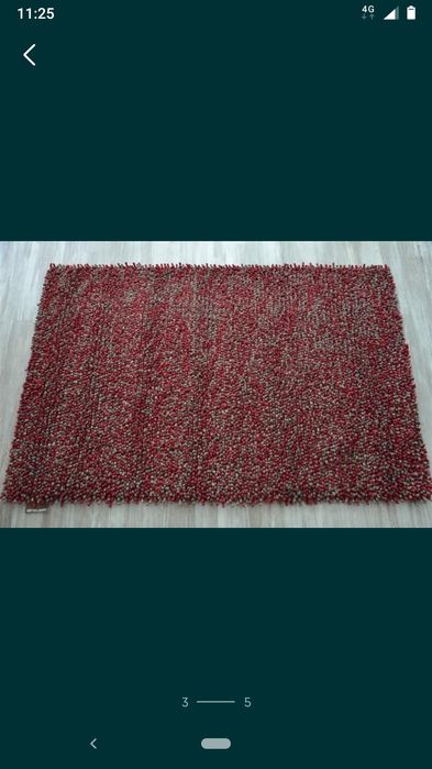 Covor shaggy bordo lana gros