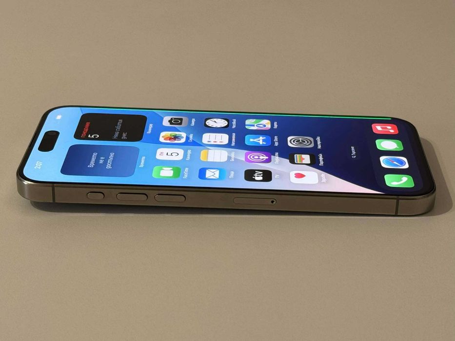 Бартер! iPhone 15 Pro Max Natural Titanium (Сив) 90% Батерия.