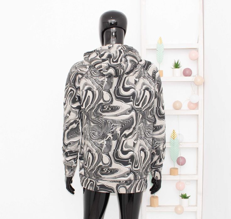 Gymshark мъжки суичър с качулка памук мраморен ефект худи за фитнес L