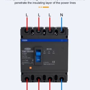 4P MCCB 100A-250A трифазен автоматичен прекъсвач лят корпус