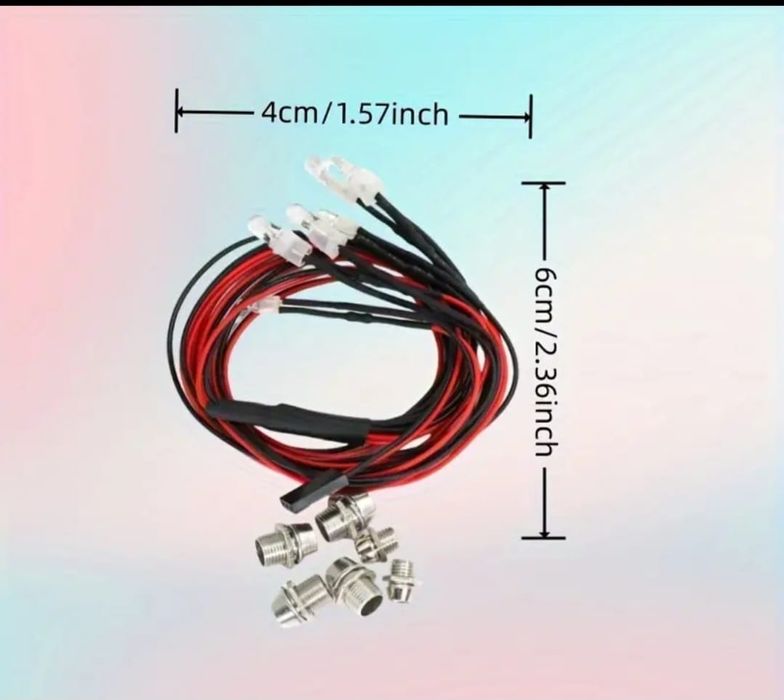 Kit lumini automodel rc cu 8 sau 12 leduri cablu y mufa esc servo