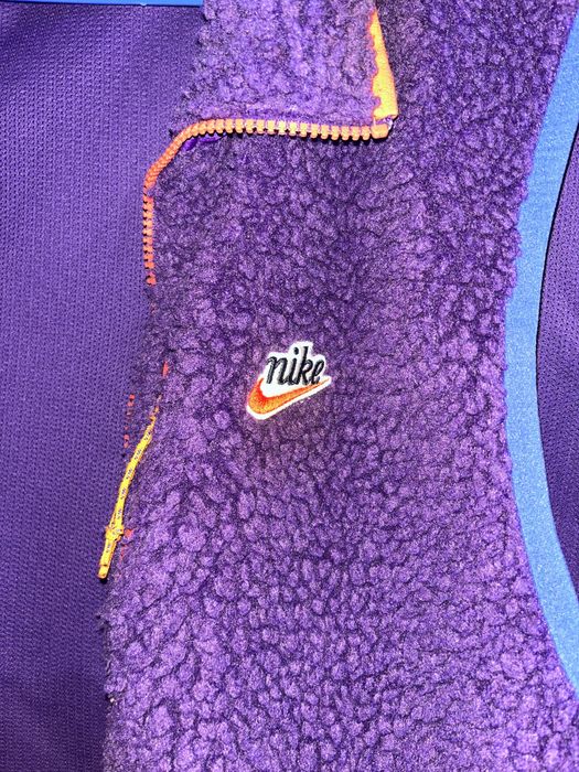 vesta nike sherpa fleece gilet purple orange