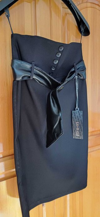 Разкошен СЕТ 3 Части-САКО с Камъни+ПОЛА Висока талия и Колан+РИЗА!НОВИ