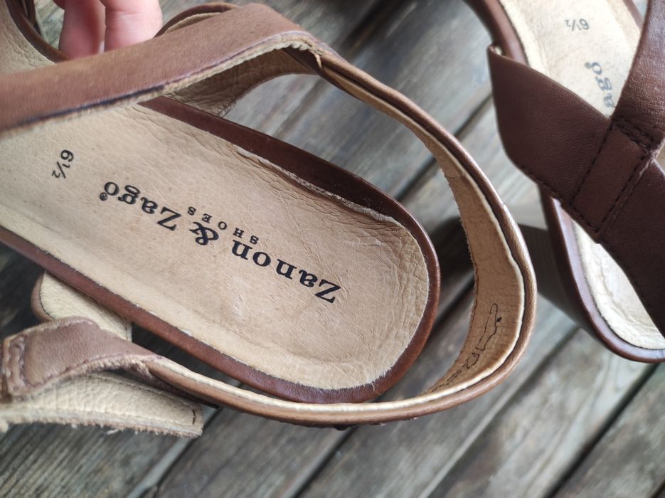 Естествена кожа Италиански Сандали с висок ток - Zanon&Zago, номер 40