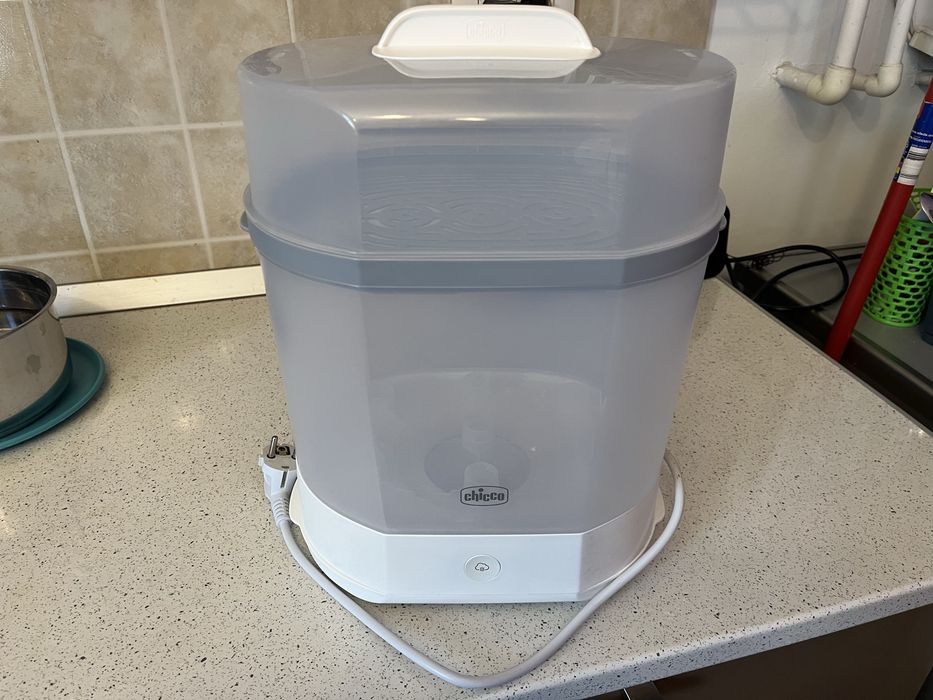 Sterilizator electric cu aburi Chicco 3 in 1 Steril Natural, 0luni+