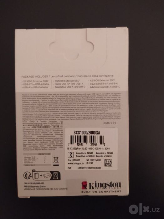 Продаётся Kingston SSD XS1000 2TB