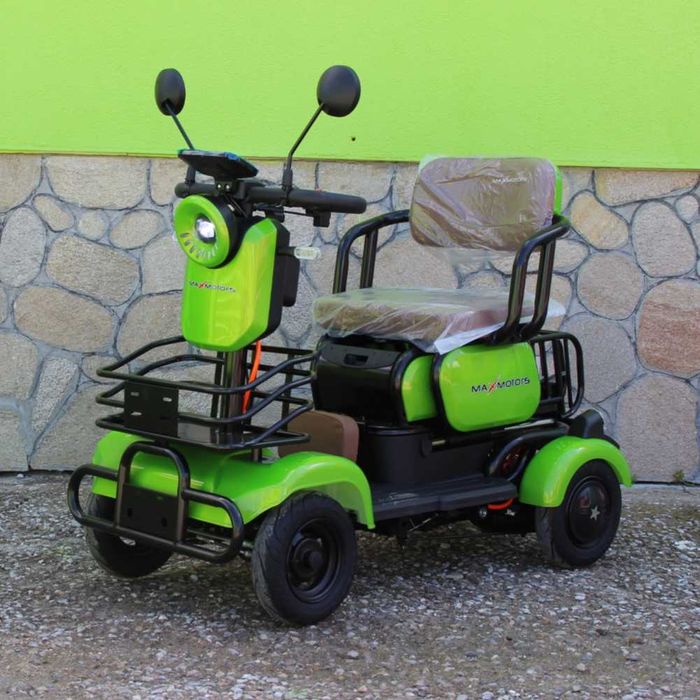 Мини триместна електрическа четириколка MaxMotors A9 GREEN, 1500W