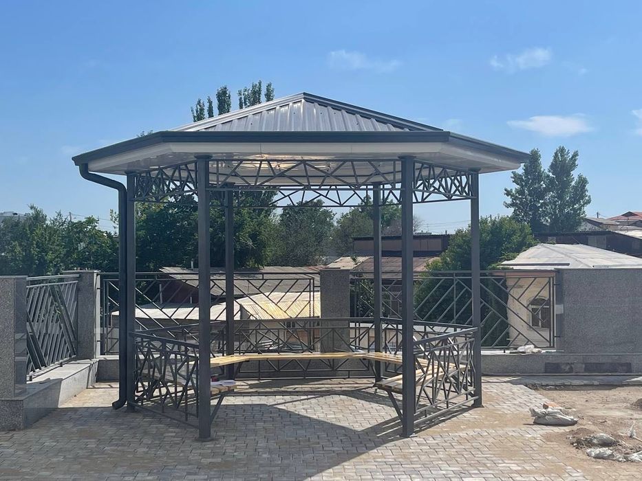 Беседка беседки навес Все из металла naves besedka reshotka ograjdeni