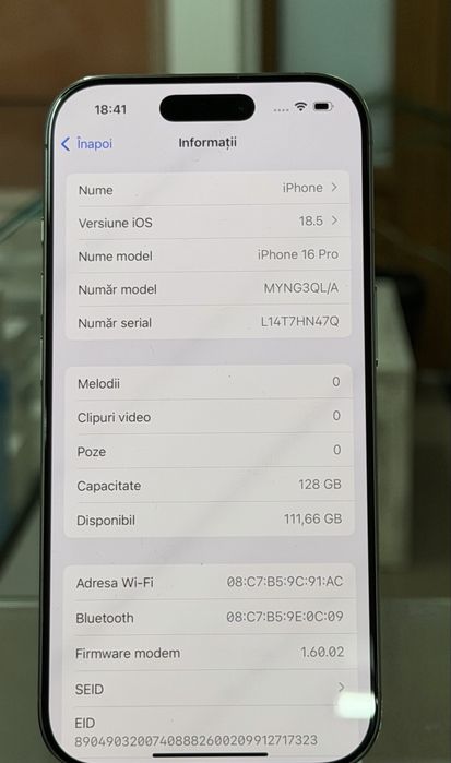 iPhone 16 pro Pret 3700 lei
