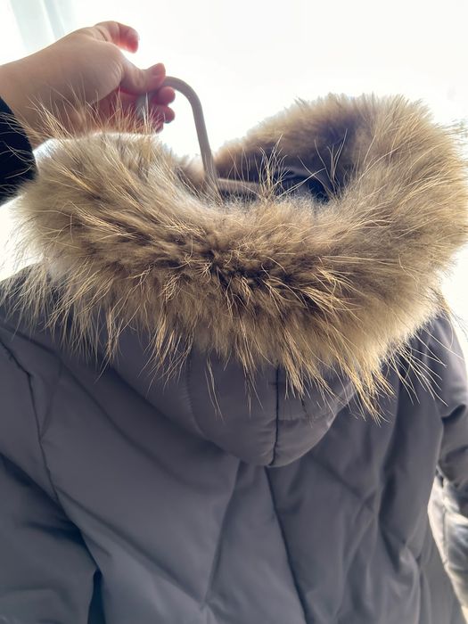 Зимно яке с гъши пух и естествена яка