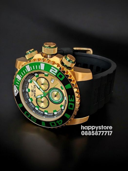 INVICTA Seahorse Green/Gold 52 mm, Инвикта нов ръчен часовник