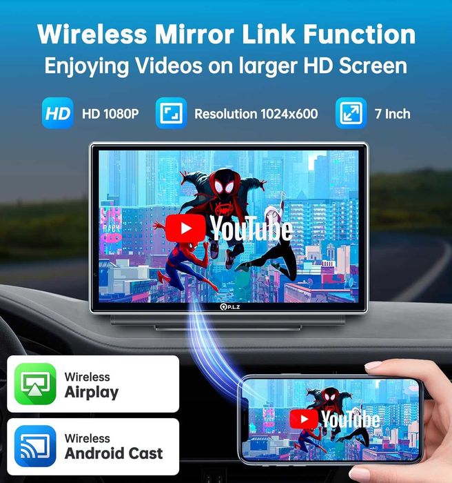 Мултимедия PLZ 7" Apple и Android Carplay, две камери