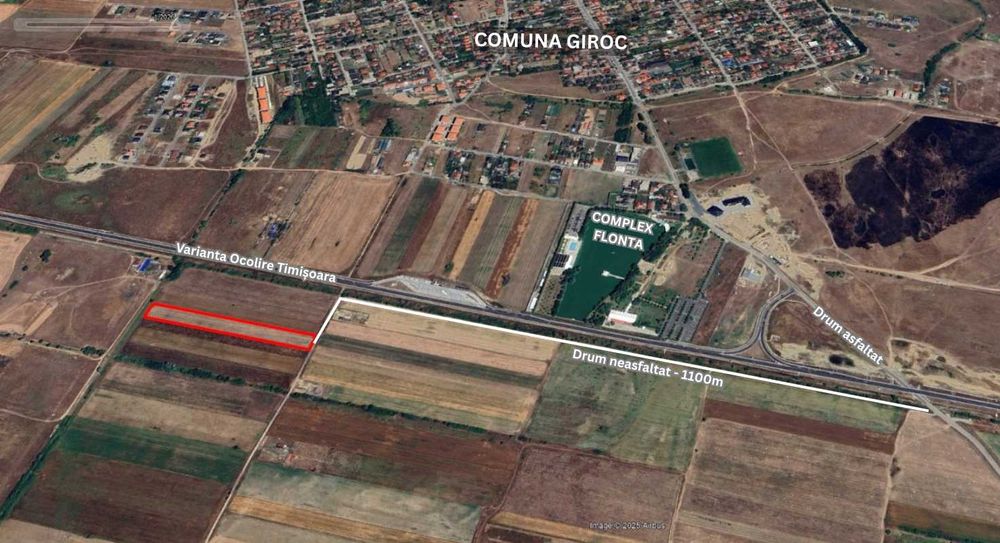 Teren extravilan de vânzare în Giroc, jud. Timiș(spate Complex Flonta)