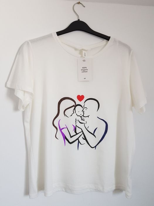 Tricou pictat pe comandă (maternitate/familie/gravidute)