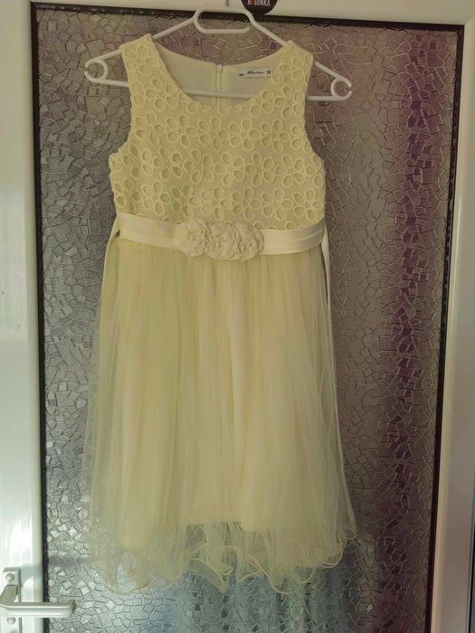 Детски шаферски рокли, цвят - светло жълто